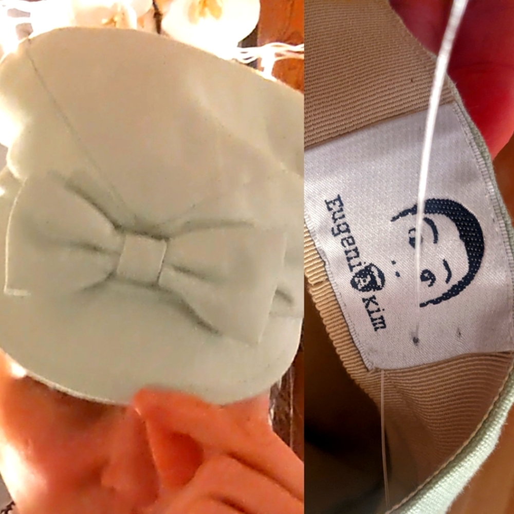 Nwpt Eugenia Kim Pastel green Linen coquette bow paper boy cap